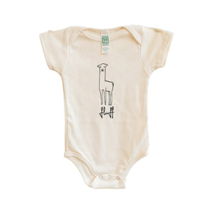 Fluff Alpaca Organic Cotton Alpaca Logo Onesie