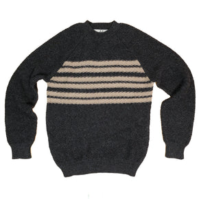 Fluff Women's Overlook Striped Raglan Baby Alpaca Crewneck